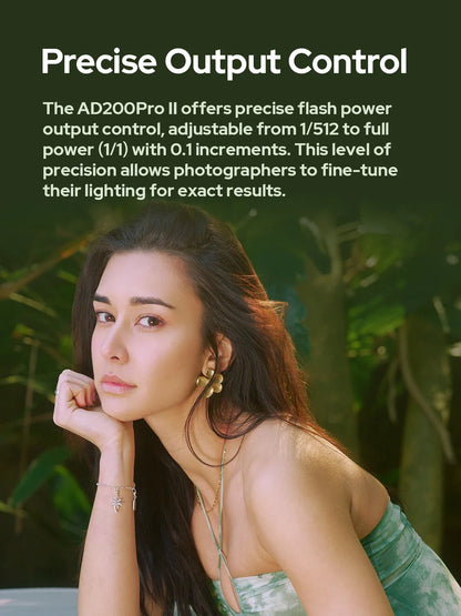 Godox AD200 Pro II Flash – 200Ws, 1/8000 HSS, 2980mAh Battery, 2.4G Wireless X System, Bi-Color Modeling Lamp Speedlight Flash