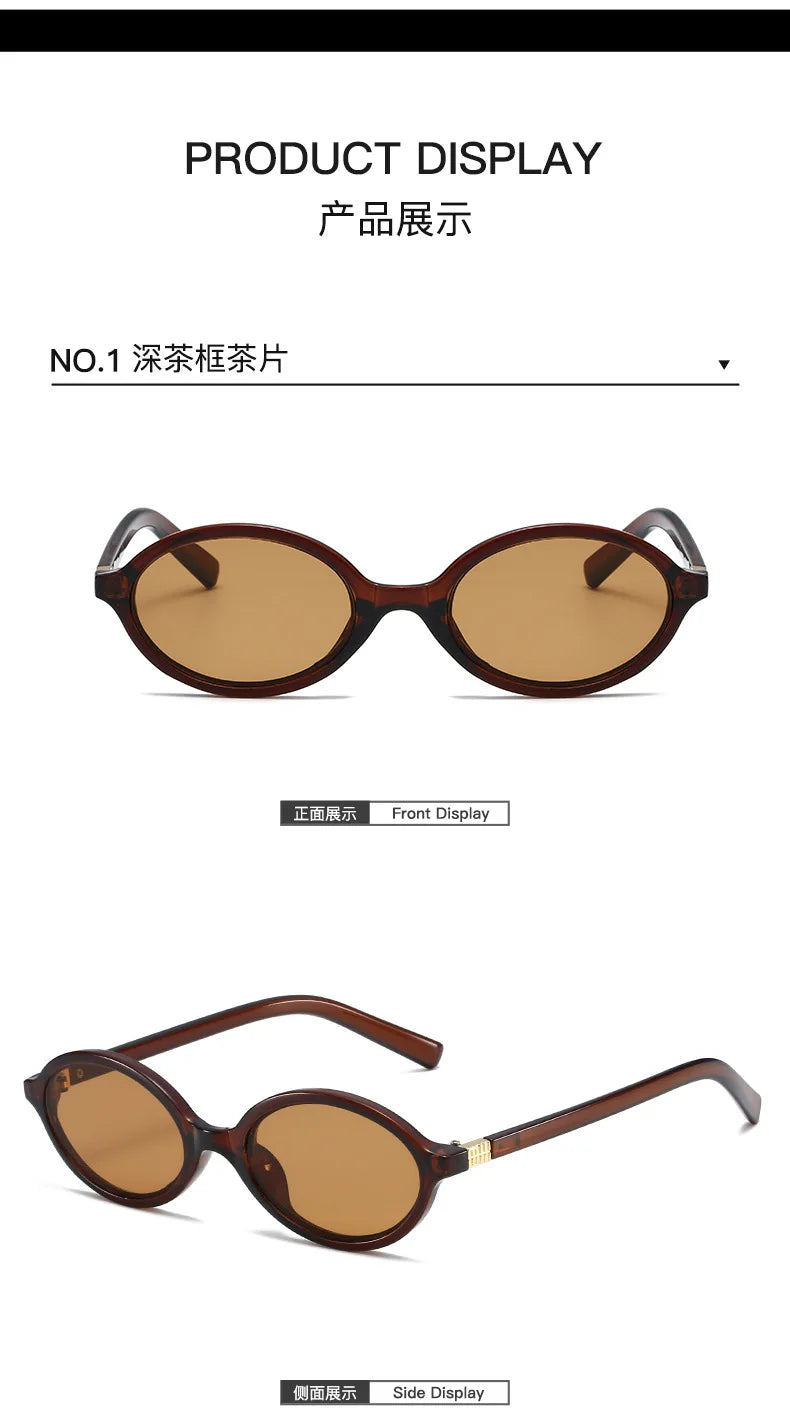 Fashion Oval Retro Sunglasses for Women – Simple Literary Design, Small Frame UV400 Luxury Travel Eyewear