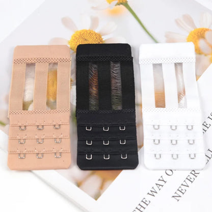 3PCS Ladies Bra Extender Set – 3-Hook Soft Nylon Strap Extension for Women’s Intimates & Bra Accessories