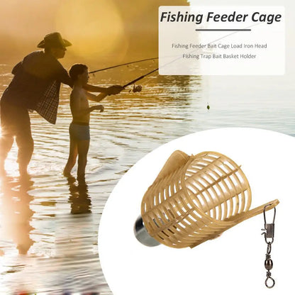 Fishing Hooks Explosion Bait Cage with Iron Head – Spherical Basket Feeder Holder Tackle Tool