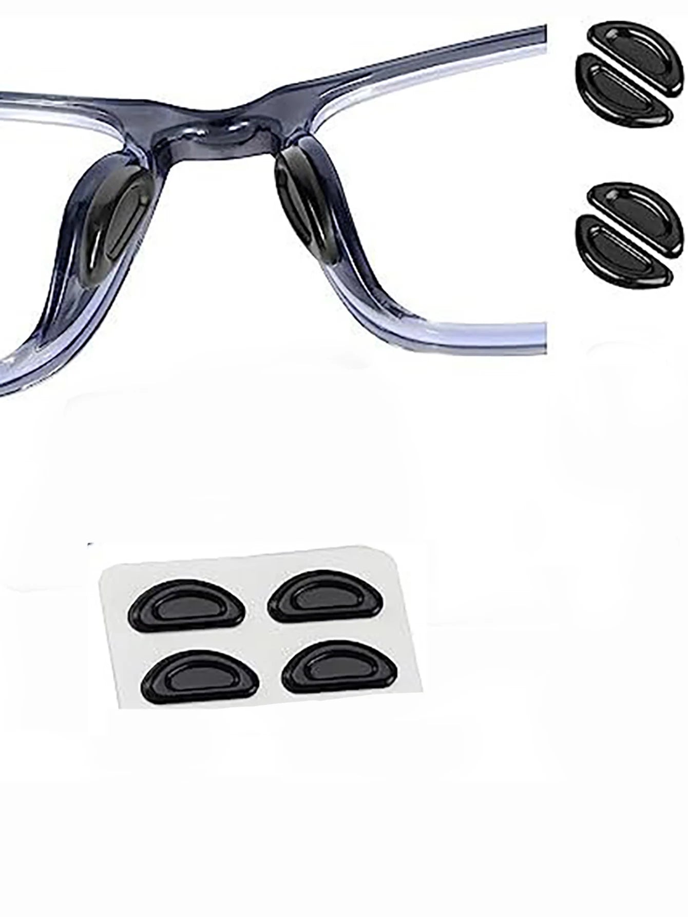 5 Pairs Anti-Slip Silicone Glasses Nose Pads - Soft Adhesive Nose Pads for Eyeglasses & Sunglasses (Black/White)