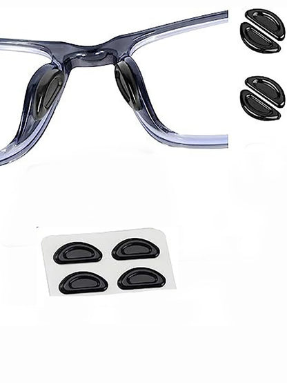 5 Pairs Anti-Slip Silicone Glasses Nose Pads - Soft Adhesive Nose Pads for Eyeglasses & Sunglasses (Black/White)