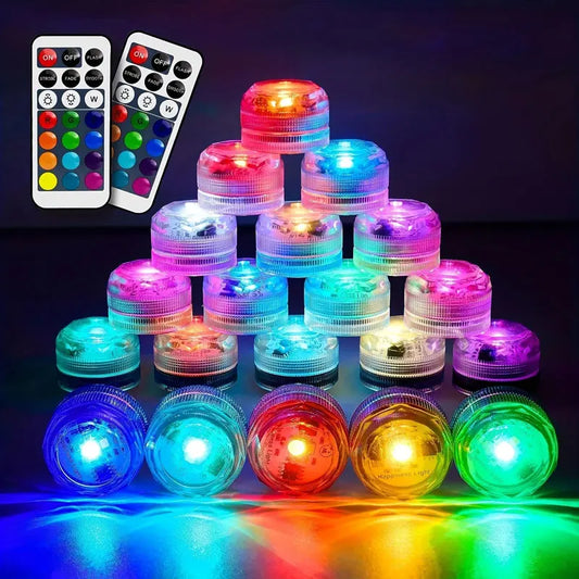 MiniFestival LED Tea Light Candle – Small Waterproof Decorative Light with Remote, Battery Operated, RGB Color Changing for Vase