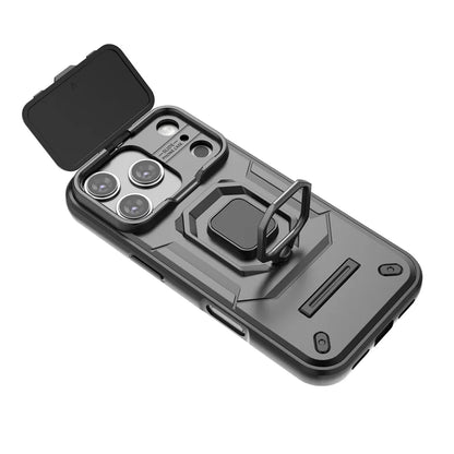 Armor iPhone 17 Pro Max Case – Slide Camera Protection with Ring Holder Cover