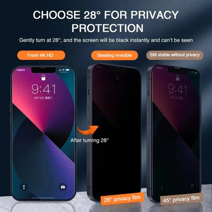 1-4pcs Privacy Screen Protectors for iPhone 15/14/13/12/11 Pro Max Mini - Anti-Spy Tempered Glass for iPhone X XS Max XR