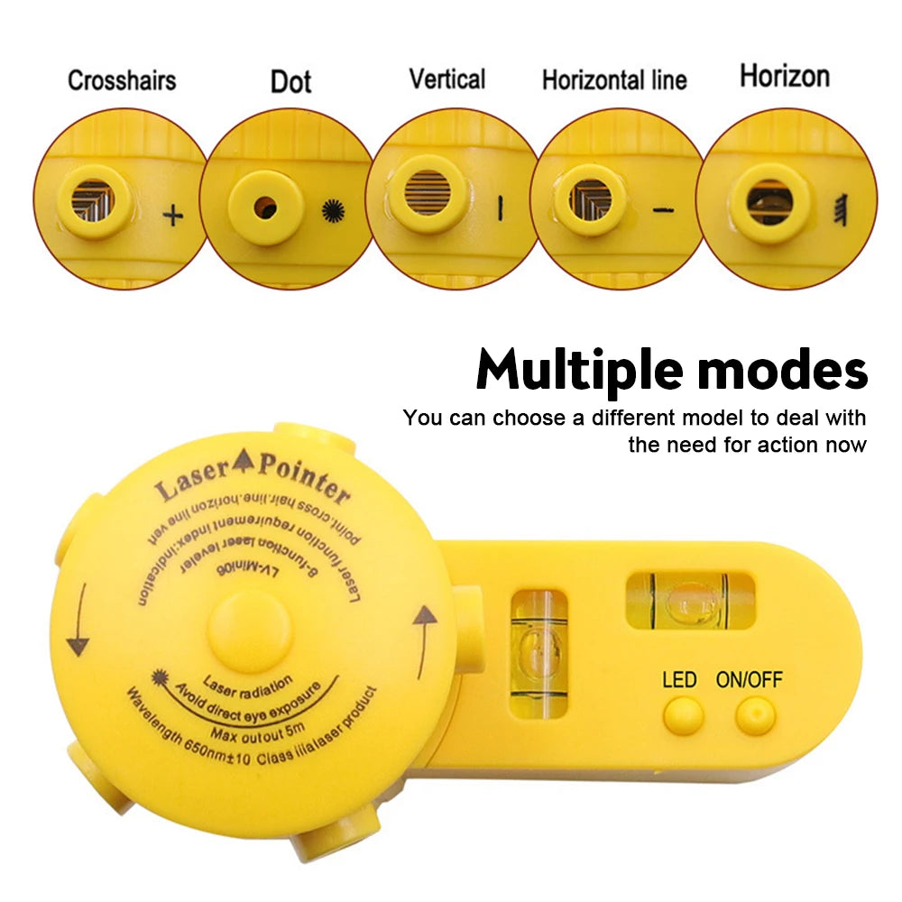 Multifunctional 4-in-1 Laser Level Ruler with Rotating Tripod - Household Measuring Tool for Vertical & Horizontal Levels