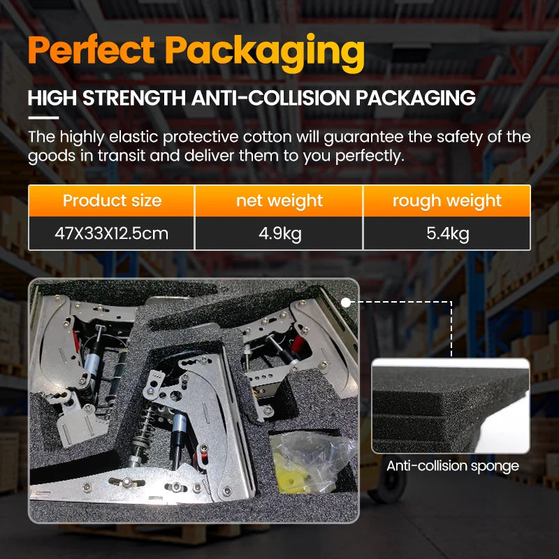 SIMJACK UT Sim Racing Pedals – PC Racing Simulator, Pressure Sensor Load Cell & HE Hydraulic Pedal