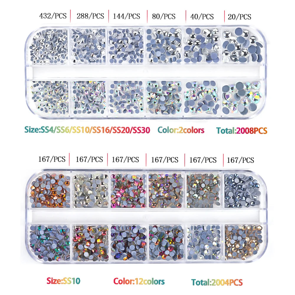 DIY Hotfix Applicator Wand Tool Kit with 2 Box Strass AAAAA Clear Glass Crystal Rhinestones - Hot Fix Rhinestone Tool