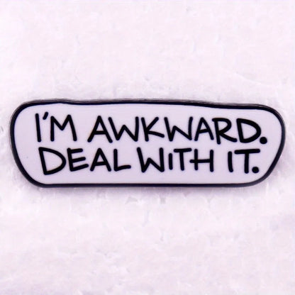 "I Survived Another Meeting" Enamel Pin – Funny English Letter Badge Lapel Pin