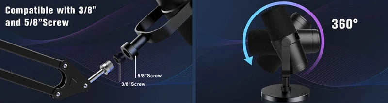 Professional Dynamic Microphone – Selectable Frequency Response Mic for Studio Recording & Performance Vocals, Compatible with Shure SM7B