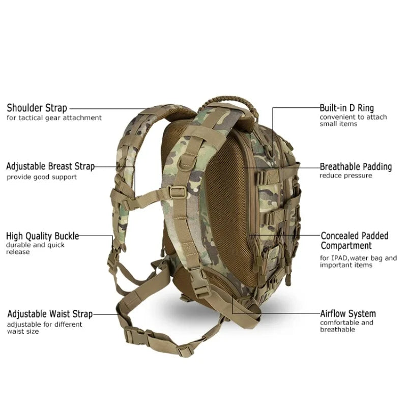 YAKEDA Hunting Backpack – Multi-Functional MOLLE Dragon Egg Bag, Waterproof & Wear-Resistant
