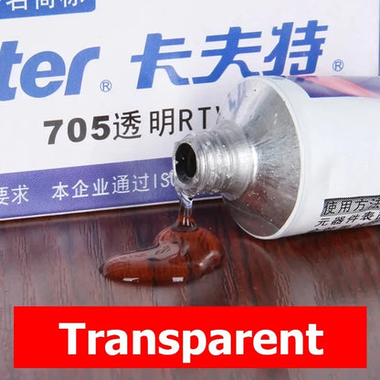 Kafuter K-704 Silicone Industrial Adhesive 45g – RTV Rubber Glue Black, White & Transparent for DIY Panels