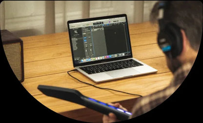 AeroBand Painless Guitar – Smart Silicone Strings with Bluetooth, 8 Sounds, USB MIDI Function, Perfect Gift for Adults