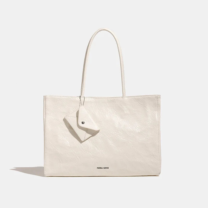 2025 Women’s Pleated Tote Bag – Luxury Vintage Oil-Wax Handbag, Large Capacity Shoulder Purse