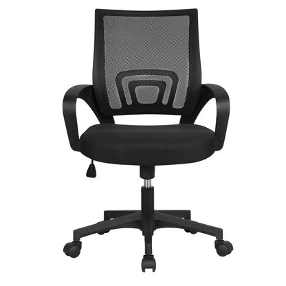 Adjustable Mid Back Mesh Office Chair with Armrests – Black Swivel Computer & Gaming Chair