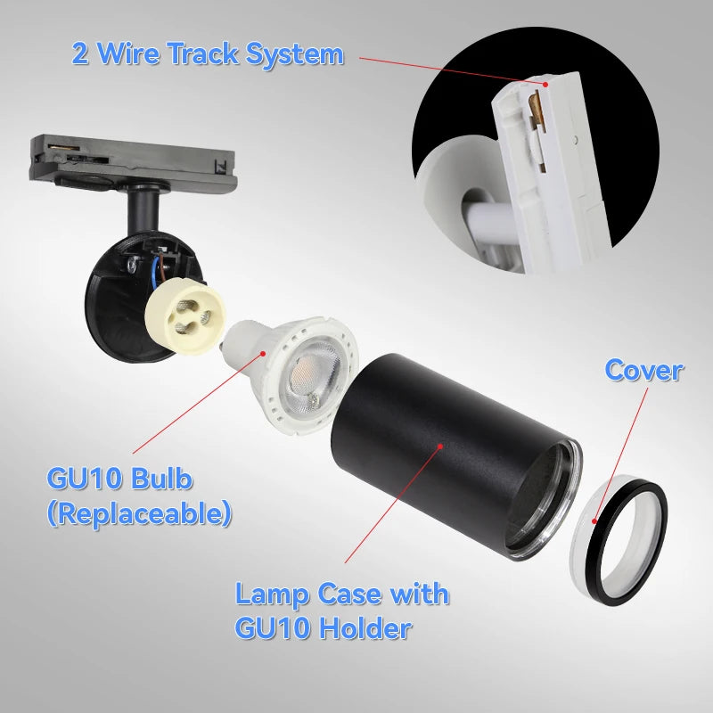 LED Track Light System – 85-265V COB Ceiling Lamp Set with Rails & Spots for Clothing Shops, Living Rooms & Stores