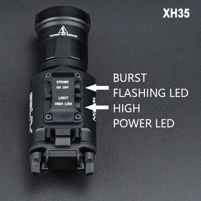 Tactical Surefire X300/X300U/X300V/XH35 LED Pistol Light – Metal Strobe, 20mm Rail Mount, Airsoft & Hunting Flashlight
