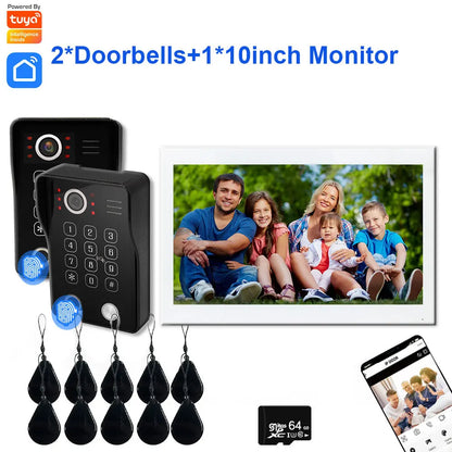 Fingerprint 5-in-1 WiFi Video Doorbell — Tuya Smart 1080P Touch Intercom System for Home Security