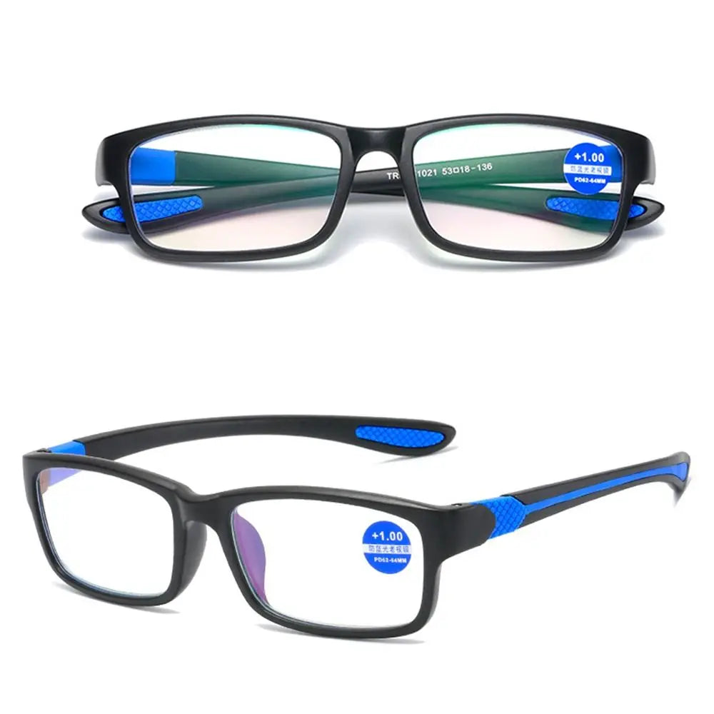 Sports Reading Glasses - Anti-Blue Light TR90 Frame Eyewear for Men & Women (+100 to +400)