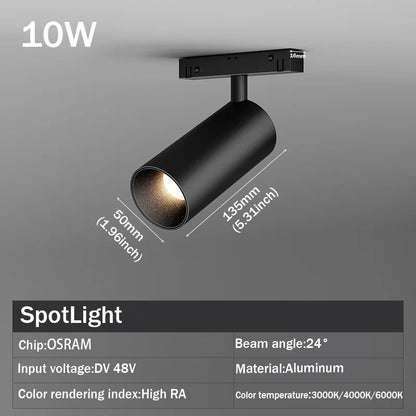LED Magnetic Track Light Grille, Modern Embedded Flexible Linear Flood Lamp, DC48V Ceiling Spotlight for Indoor Living