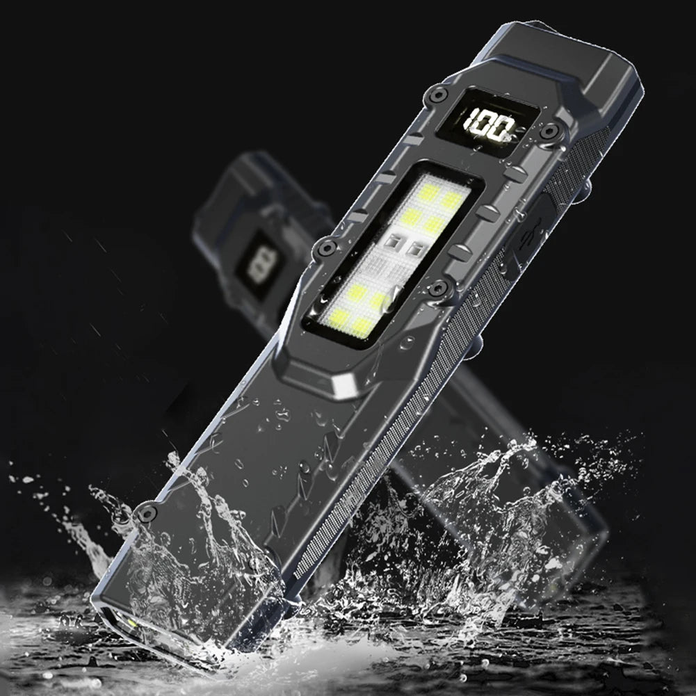 LED Ultra Slim Flashlight 1200LM — Mini Portable Pocket Light with Pen Clip, IPX44 Waterproof for Camping & Hiking