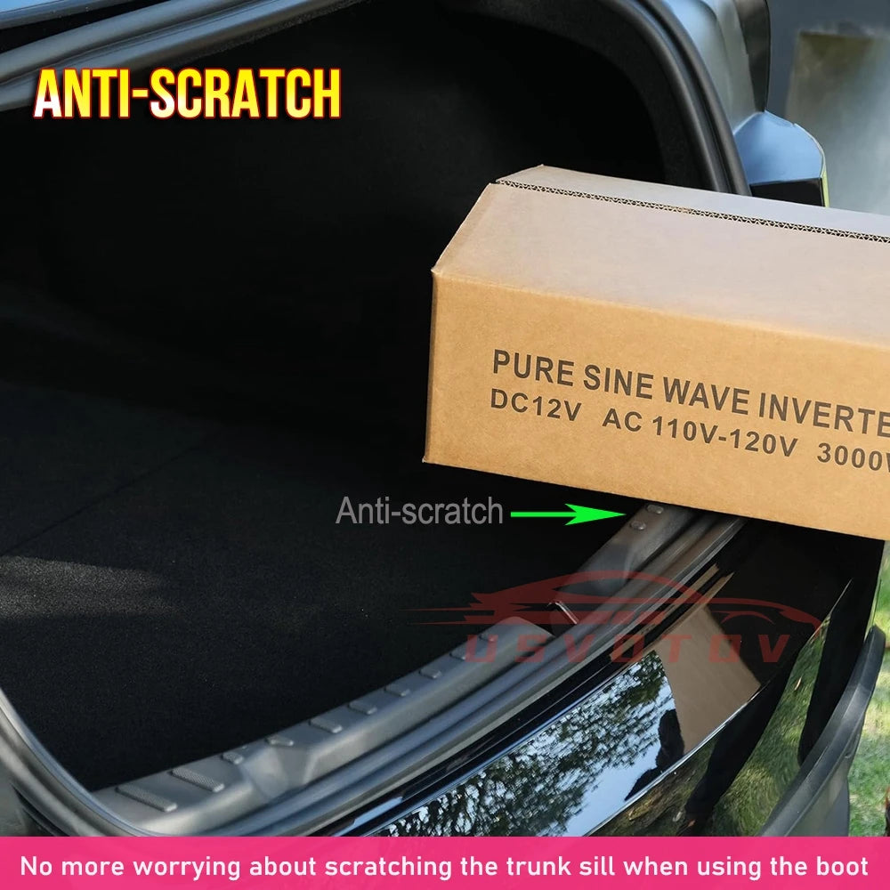 Tesla Model 3 Highland 2024-2025 Trunk Threshold Strip – TPE Mats Sill Guard Rear Cargo Anti-Scratch Protector Accessory