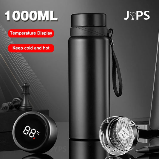 1000ML Smart Thermos Bottle with Temperature Display – Intelligent Vacuum Flask for Hot & Cold Water, Tea, Coffee