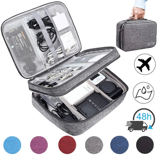 Waterproof Portable Cable Organizer: Digital Electronic Storage Bag for USB, Charger, and Plug