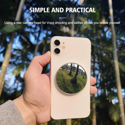 Compact Adhesive Mirror: Smartphone Selfie Vlog Mirror - High Definition Reflective Selfie Phone Accessory for iPhone Photo & Video