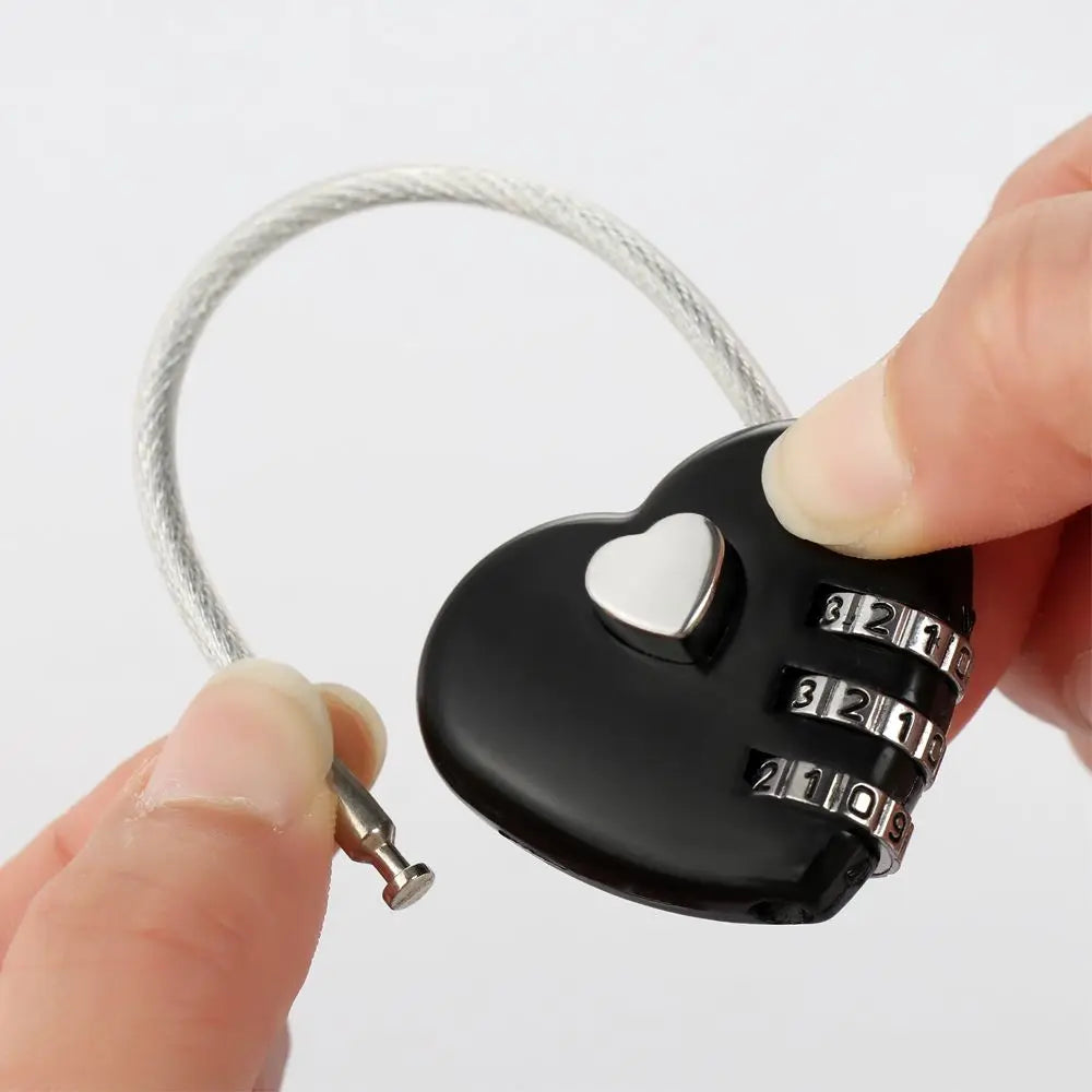 Heart-Shaped 3-Digit Password Lock – Travel Luggage & Suitcase Padlock for Security & Drawer Protection