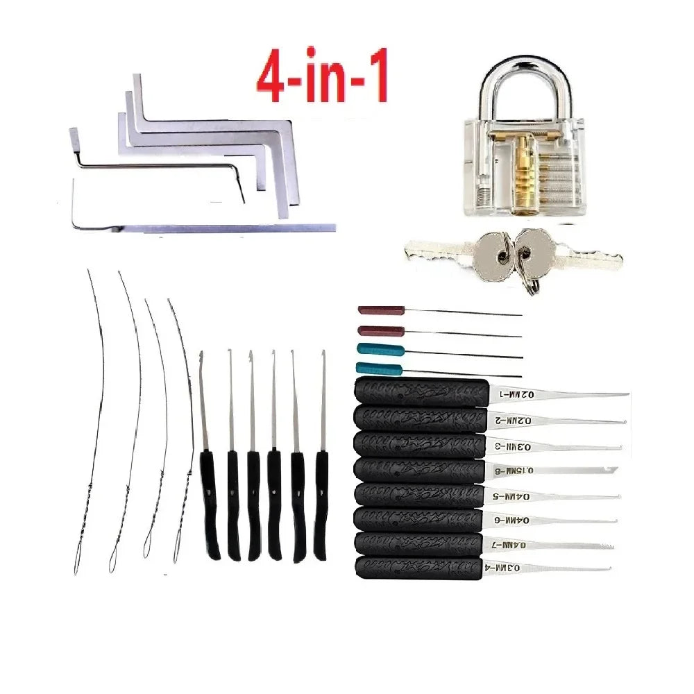 8-Piece Lock Pick Set – Stainless Steel Locksmith Tools, Broken Key Extractor, Auto Remove Hooks for DIY Hand Tools