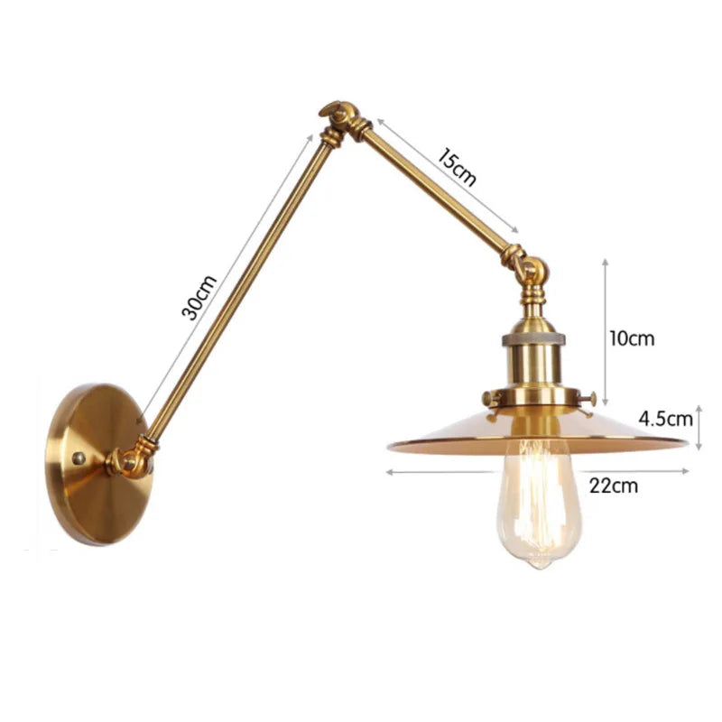 American Iron Art UFO Wall Lamp — Black Decorative Light for Bedroom, Bar & Restaurant