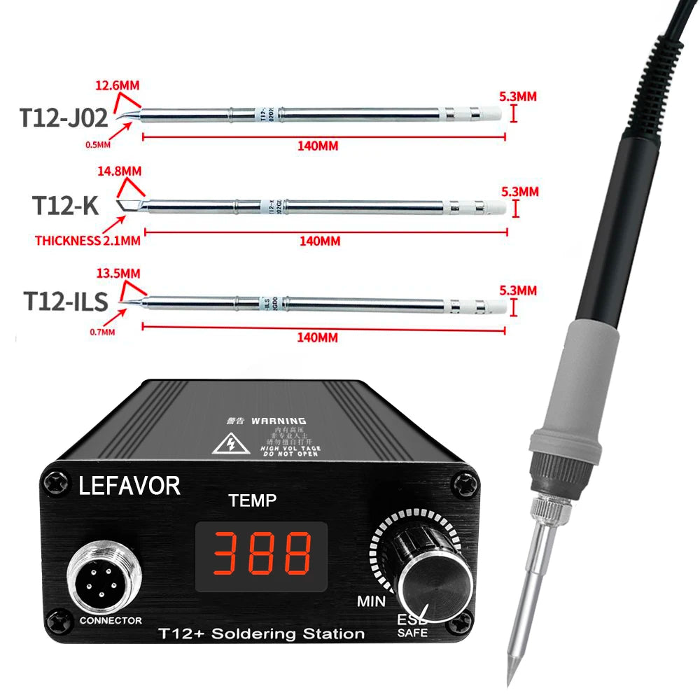 T12 75W Digital Soldering Iron Station – Adjustable Temperature Control, Welding & Rework Microcontroller Tool