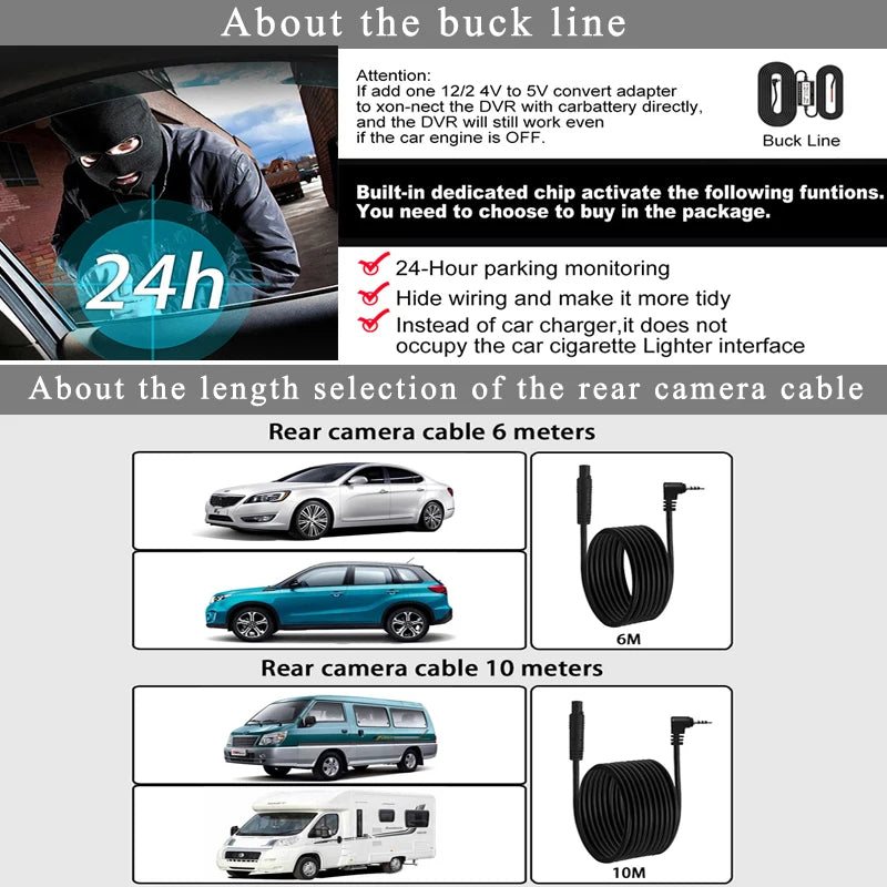 11.26" 4K 2160P Car DVR Dash Cam – CarPlay, Android Auto, GPS, WiFi, Bluetooth, FM, Rear View Mirror Camera & Drive Recorder