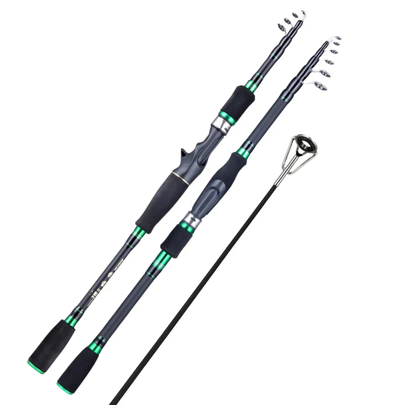 HLUR Carbon Fiber Telescopic Fishing Rod – 5–7 Section Portable Spinning & Casting Travel Pole 1.8M–2.7M