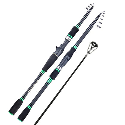 HLUR Carbon Fiber Telescopic Fishing Rod – 5–7 Section Portable Spinning & Casting Travel Pole 1.8M–2.7M