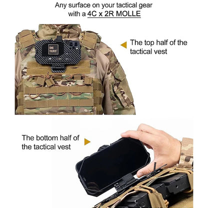 ONETIGRIS Tactical Chest Bag with Military Mobile Phone Rack - Molle Panel for Outdoor Gear, Map Case & Foldable iPhone Navigation Board