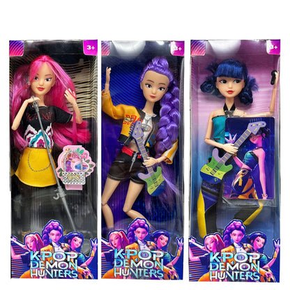 NEW KPop Demon Hunters Action Figure Dolls – Rumi, Mira, Zoey Princess DIY Plastic Toys for Girls