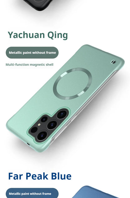 Ultra Thin Magnetic Metal Case for Samsung S25/S24 Ultra, S23/S22 FE – Frameless Matte PC Cover with MagSafe Compatibility