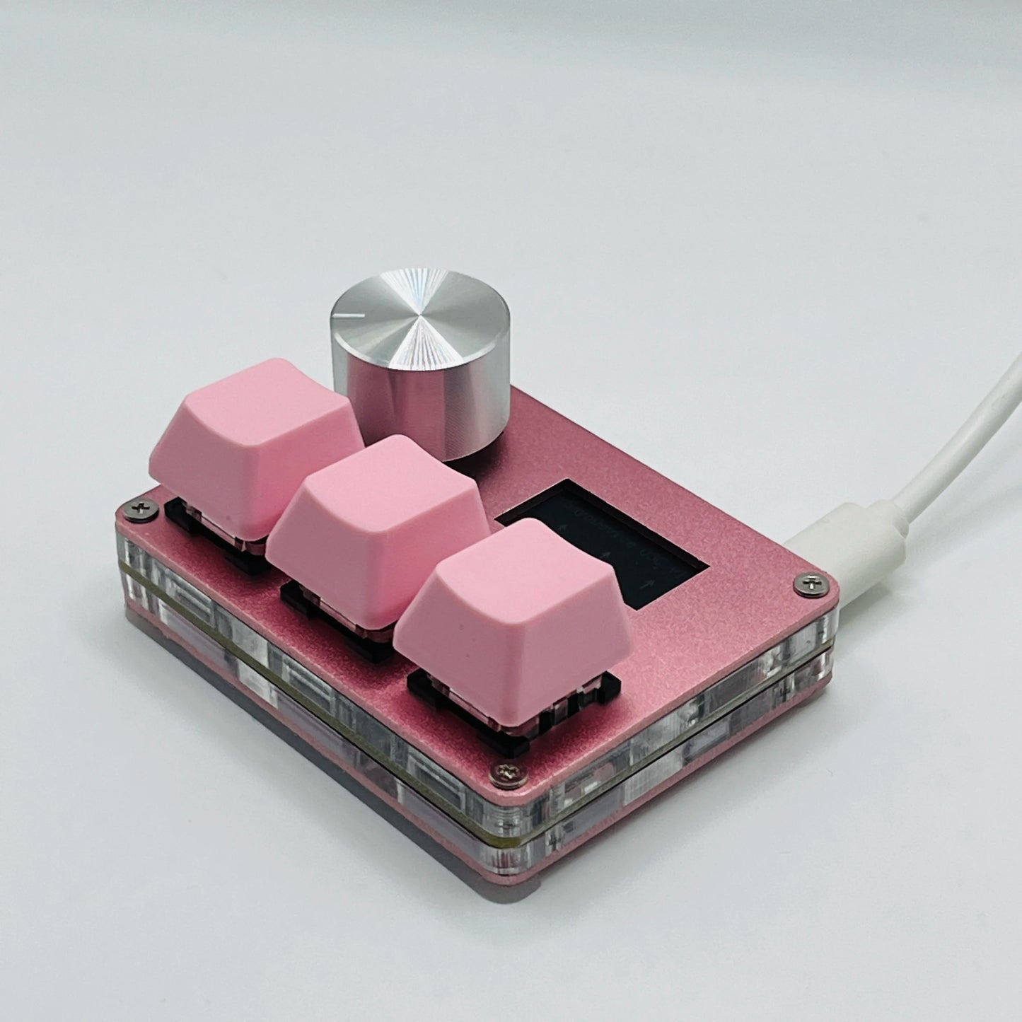 O3C SayoDevice OSU O3C Rapid Trigger Hall Switches – Magnetic Pink Keyboard Switches with Knob, Screen Copy & Paste Shortcut