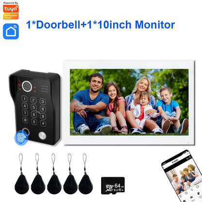 Fingerprint 5-in-1 WiFi Video Doorbell — Tuya Smart 1080P Touch Intercom System for Home Security