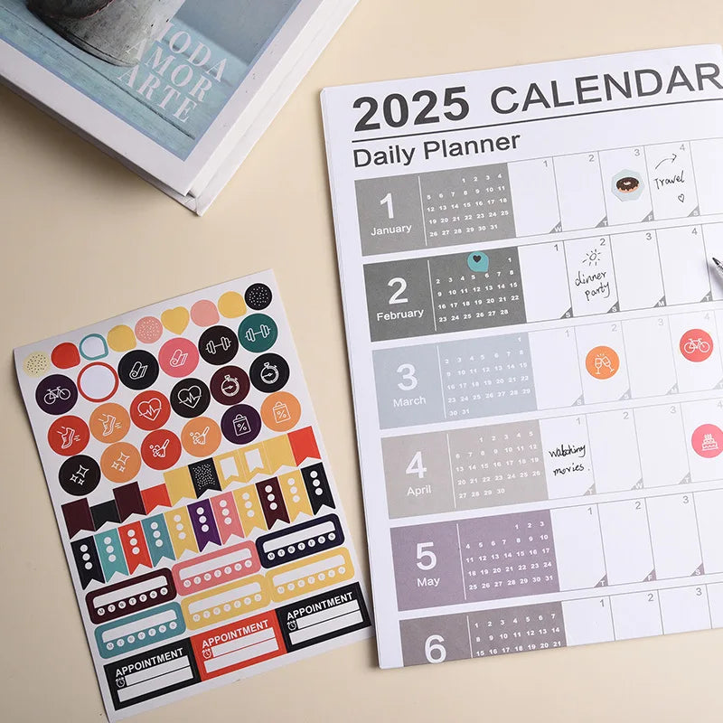2024-2025 Kawaii Wall Calendar Planner – Large Schedule Organizer, To-Do List, Target Tracker, Office Supplies