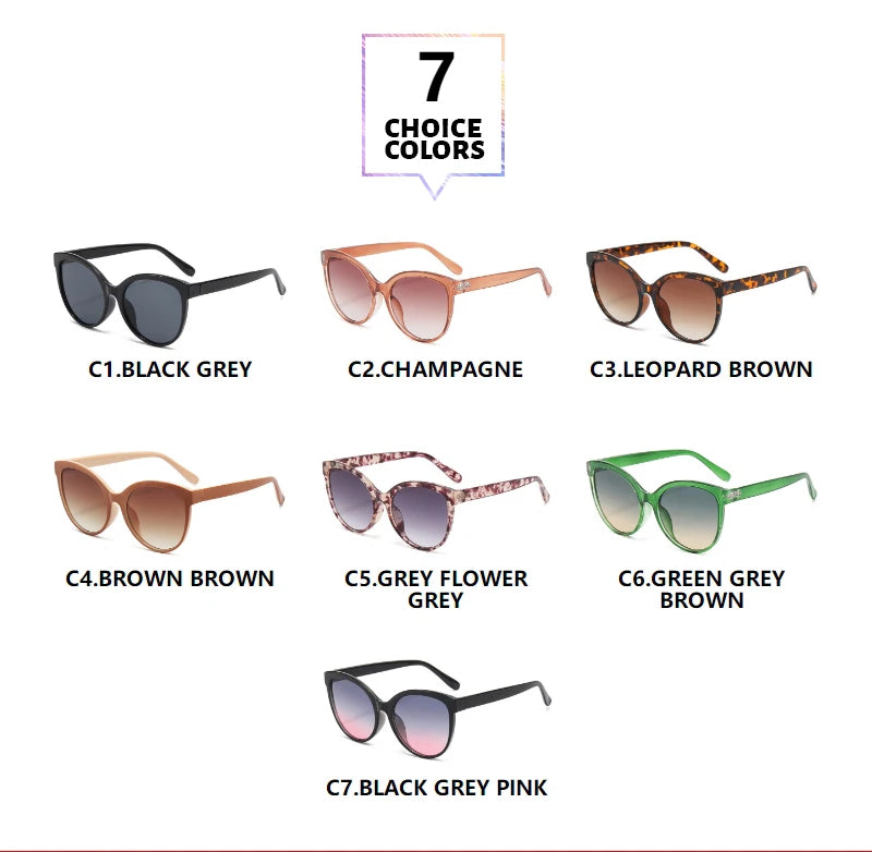 Cat Eye Sunglasses for Women - Oversized UV Protection Outdoor Driving Sunshade Glasses