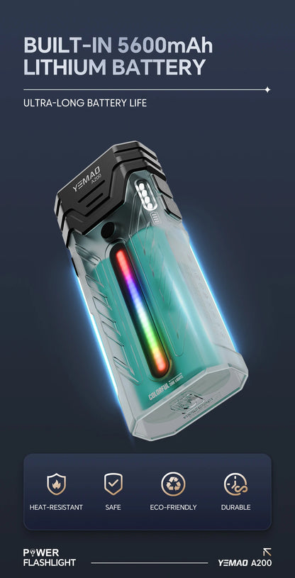 5200LMS Multi-Functional Portable LED Flashlight – Magnetic Torch for Hiking, Camping & Outdoor Adventures