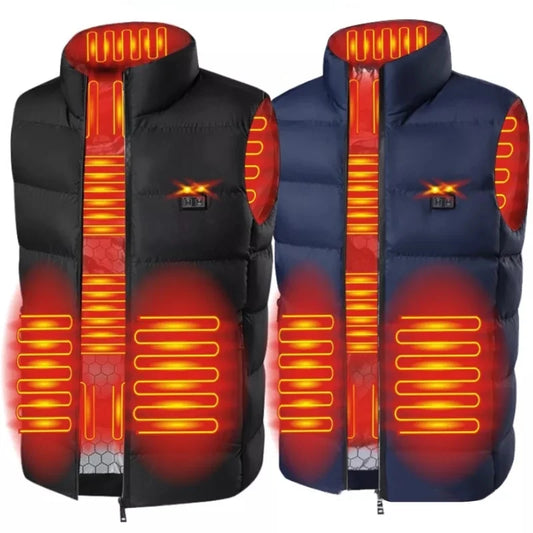 9 Areas Heated Vest Jacket - USB Electrically Heated Thermal Waistcoat for Men, Perfect for Winter Hunting & Hiking