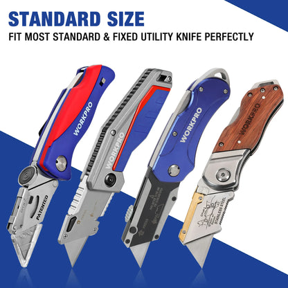 WORKPRO Utility Knife Blades - 5/50/100 PCS, SK5 Steel, Heavy Duty Replacement Blades for Knives