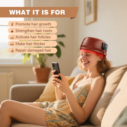 Laser Hair Growth Cap – 660nm & 850nm Red Light Therapy with 3000mAh Battery for Hair Regrowth, Anti-Hair Loss & Scalp Care