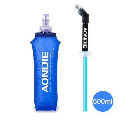 AONIJIE Soft Flask Water Bottle — 250ml/500ml Folding, Collapsible, TPU BPA-Free for Running Hydration Packs, Waist Bags & Vests (SD09/SD10)