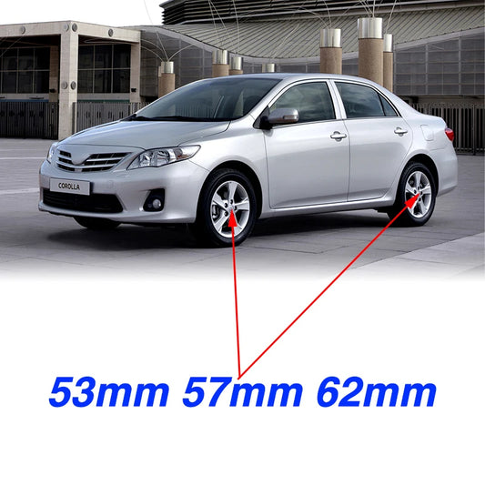 20PCS Car Wheel Center Hub Caps – 53mm 57mm 62mm 63mm Rim Covers in Black, Silver & Chrome for Corolla Auto Accessories