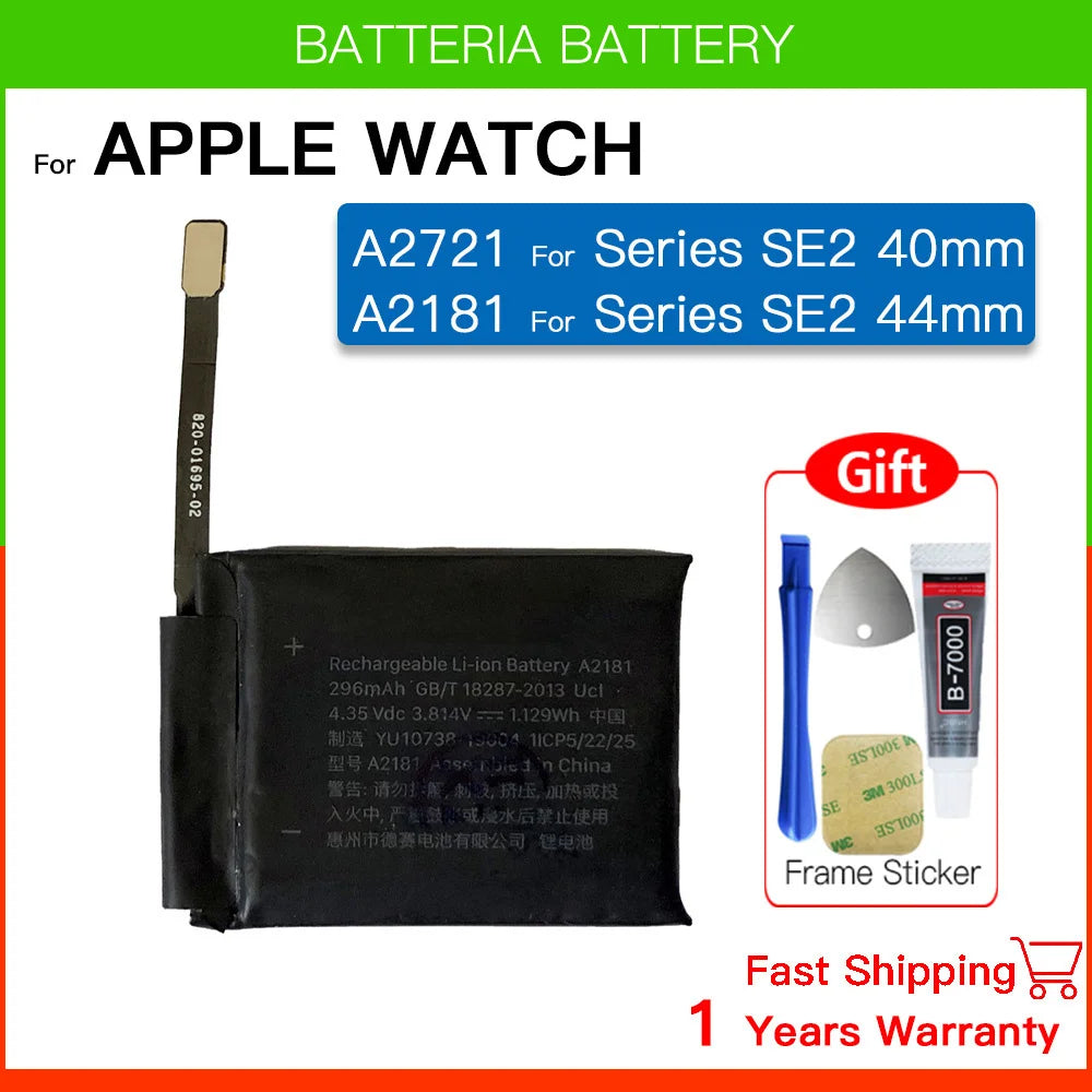 New Genuine Replacement Battery for Apple Watch Series SE 4/5/6 – 40mm/44mm, Includes Free Tools